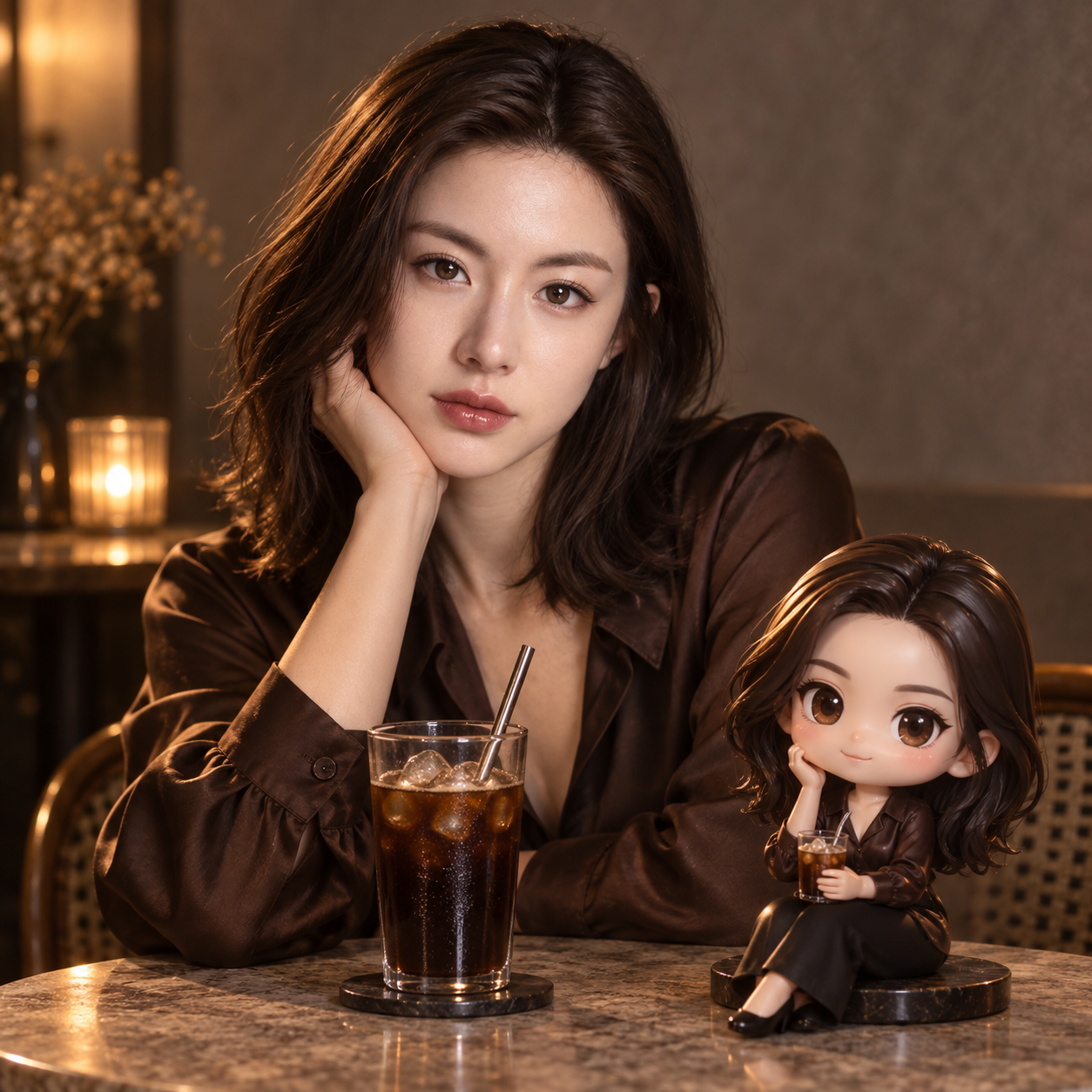 Celebrity Coffee Time with Exquisite Chibi Figures — AI image creation