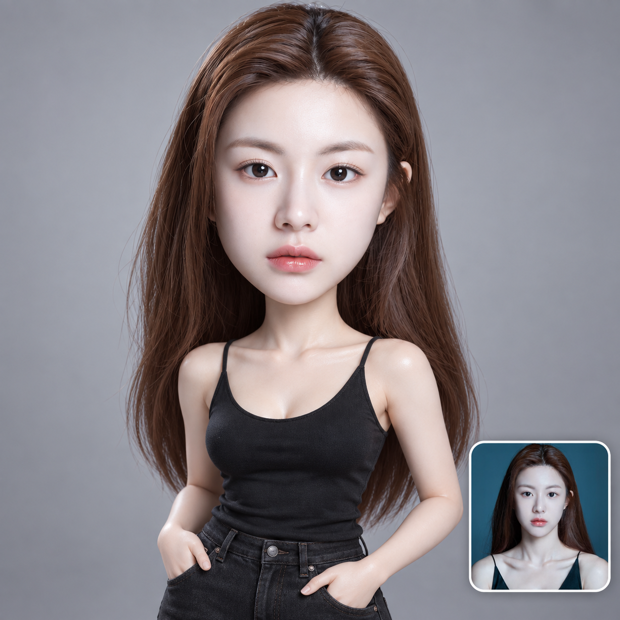 オリジナル高級デザイナーズトイ風3Dアイデンティティ対比ポートレート