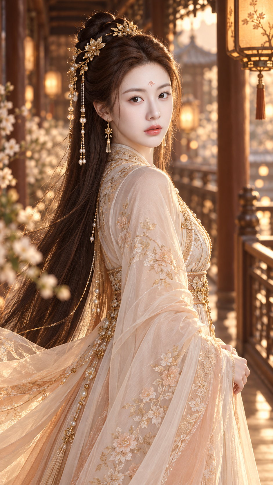 Tang-Style Xianxia Noble Adult Woman Palace Lantern Portrait