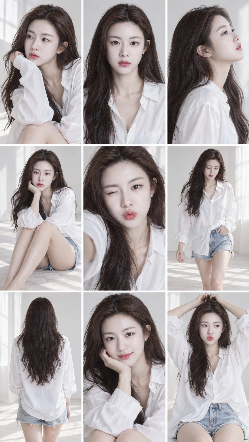 K-Pop Female Idol 3x3 Photo Collage