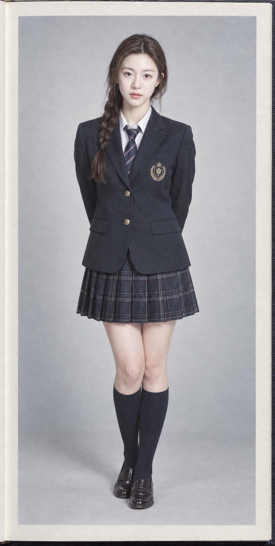 日本の高校卒業アルバム全身写真