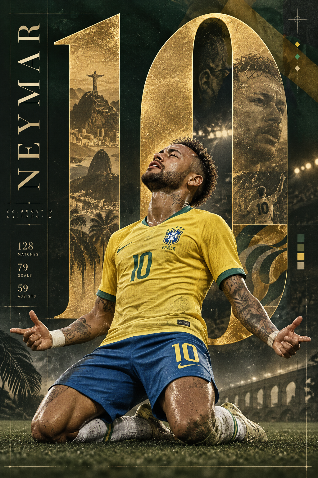 ネイマール ブラジル代表 受賞スポーツポスターデザイン
