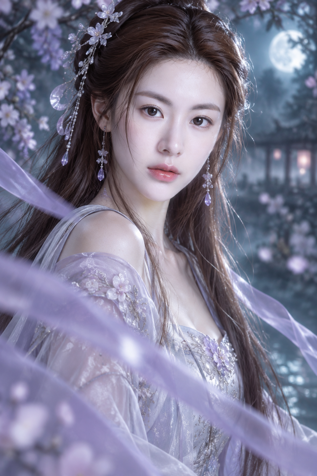Portrait fantastique chinois cinématographique d'une femme adulte