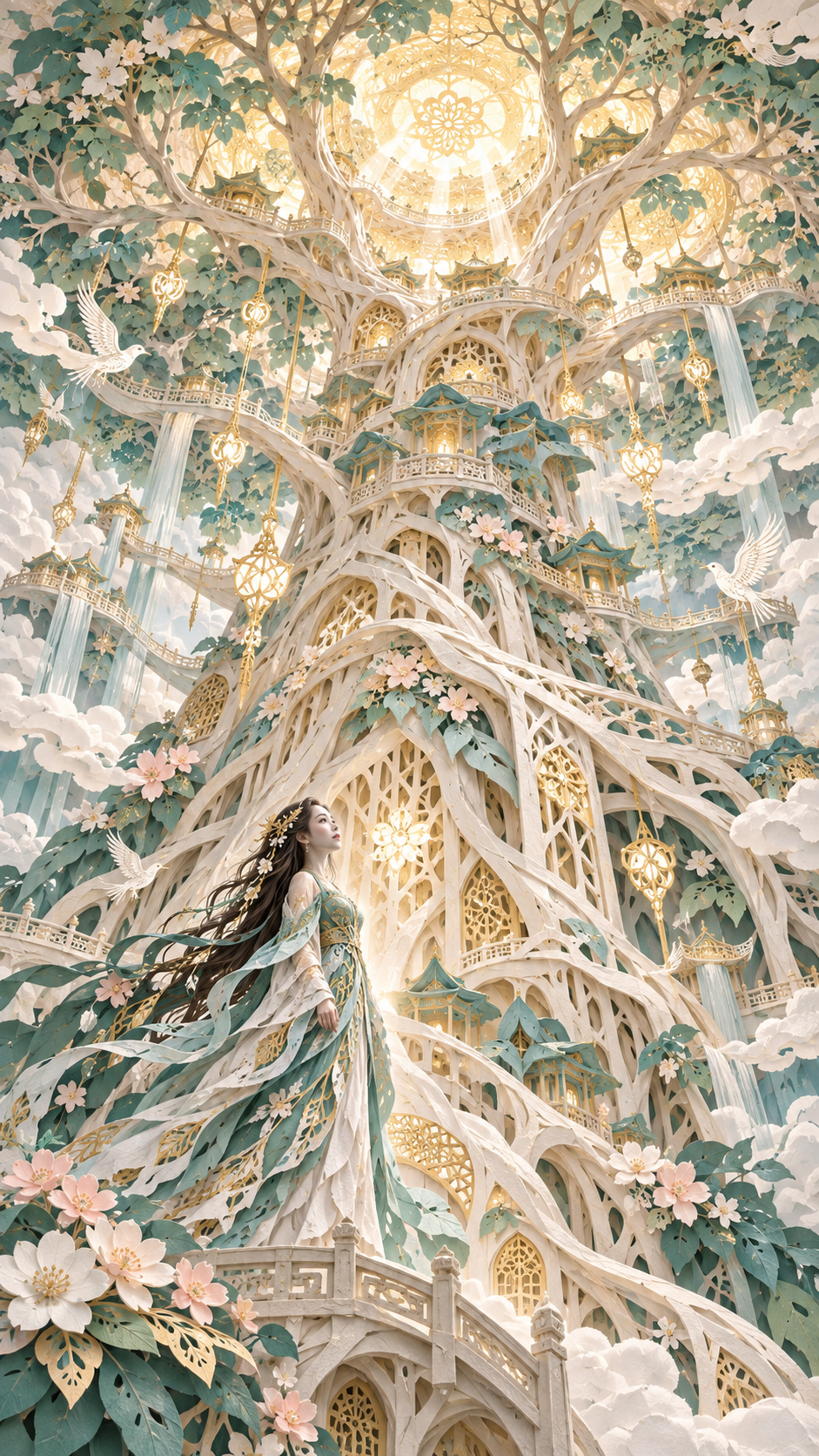 現代東方の夢 立体切り絵の世界樹
