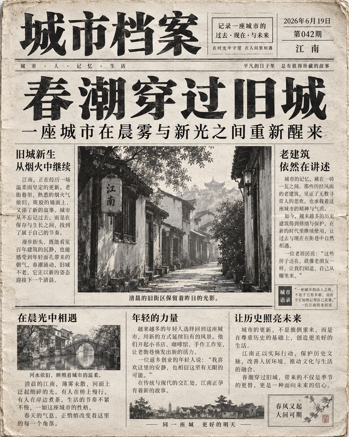 超リアルなレトロ中国新聞一面デザイン