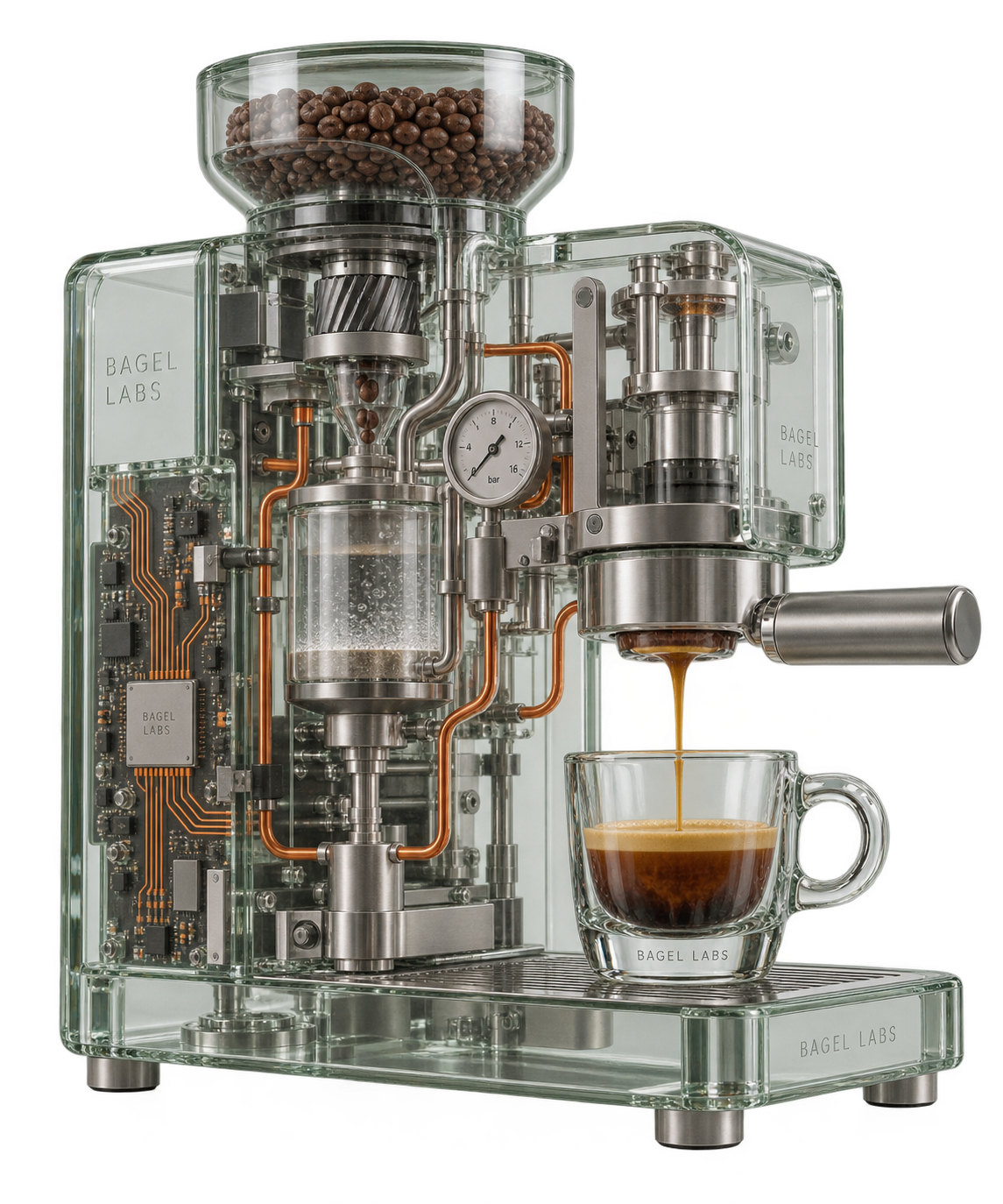 精密機械美学 完全透明ガラスコーヒーメーカー