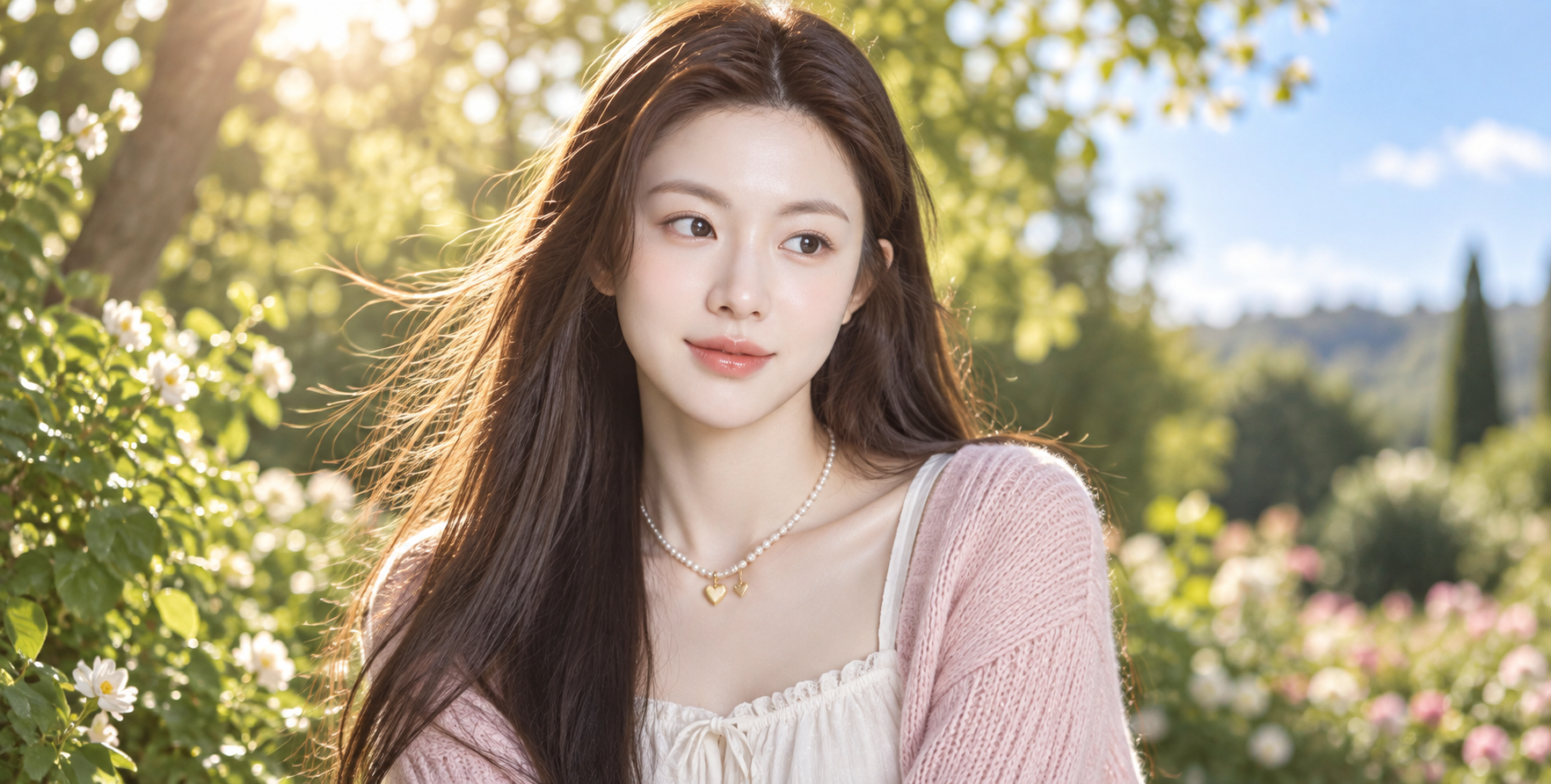 Hyper-Realistic Morning Light Garden Girl Portrait