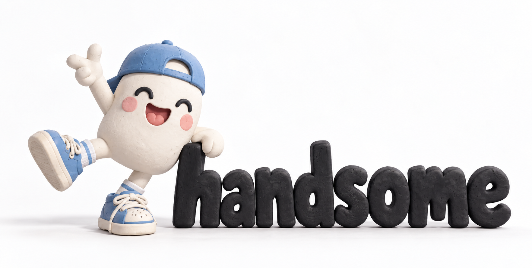 3Dアニメ風 手作り粘土の可愛いダンスキャラクター
