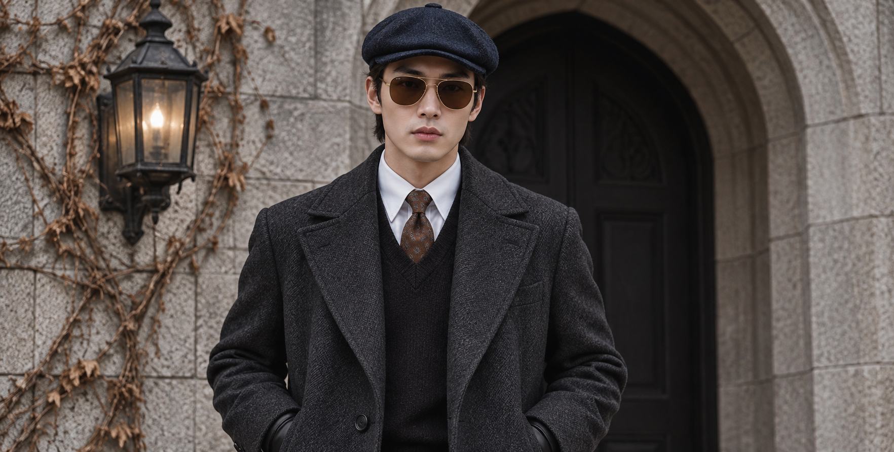 Éditorial de mode de rue gentleman vintage
