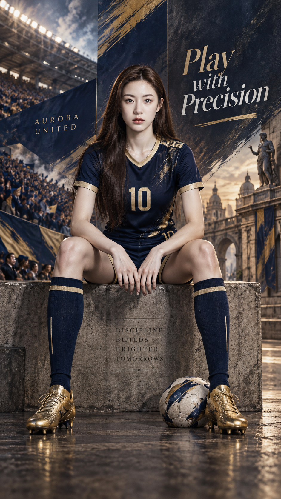 Affiche sportive originale de joueur de football adulte