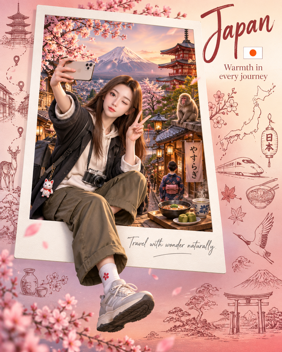 Mẫu poster 3D Polaroid du lịch quốc gia cao cấp sưu tầm