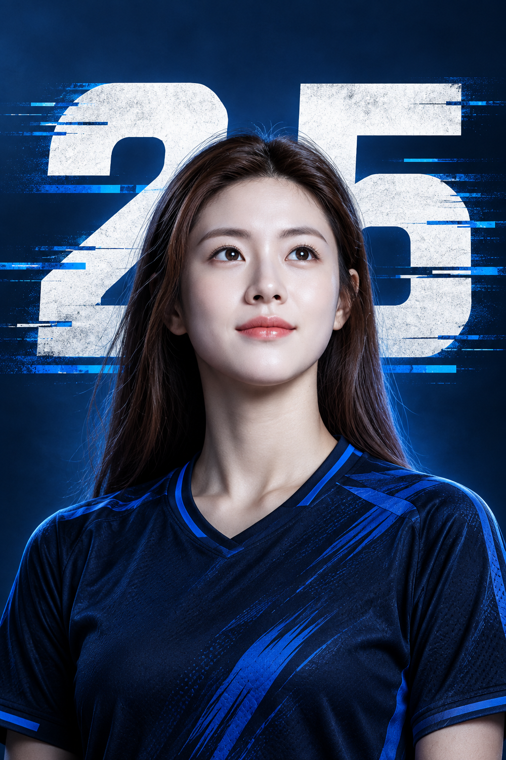 Affiche glitch en tranches du footballeur adulte n° 25