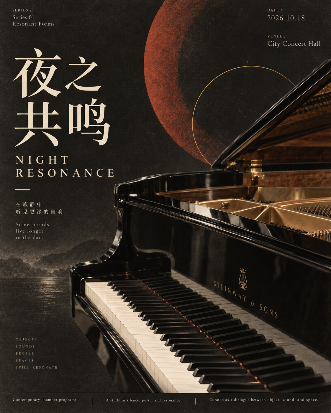 Gợi ý thiết kế poster chuỗi hòa nhạc nghệ thuật hiện đại