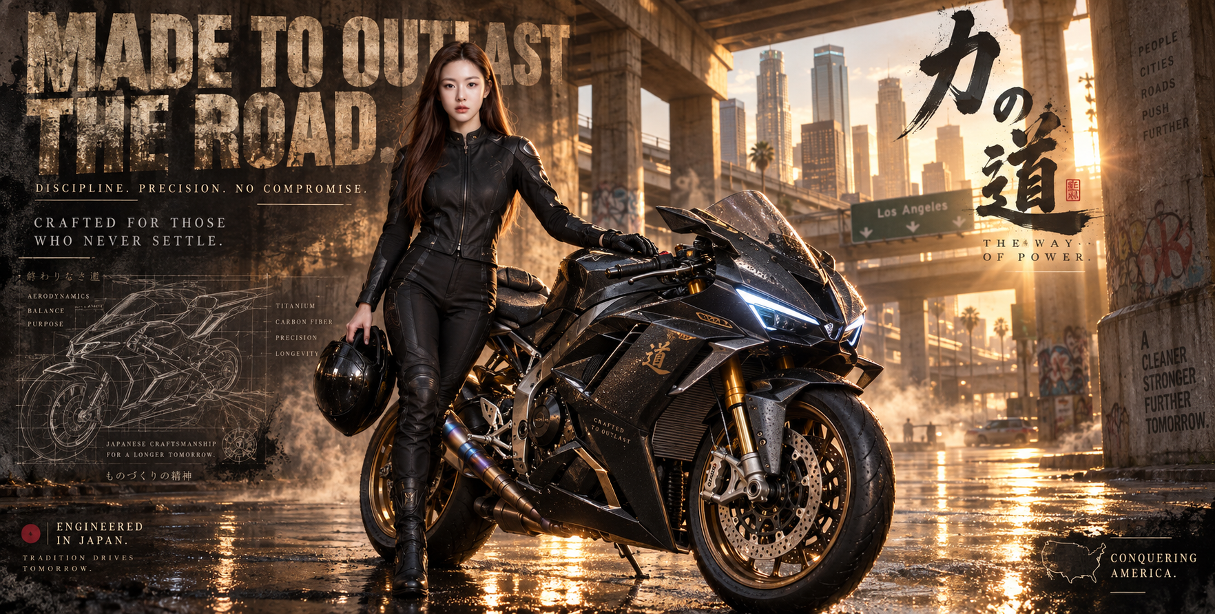 力の道 究極のバイク産業美学ビジュアル