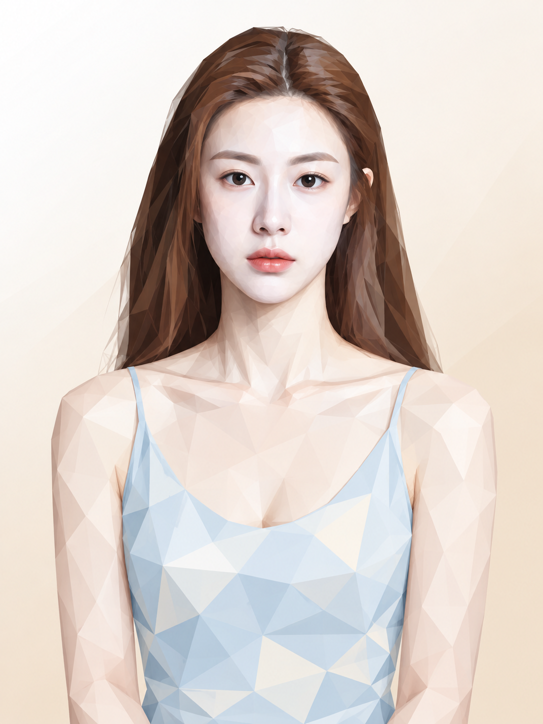 Chỉnh sửa minh họa low-poly bán thân từ chân dung tải lên
