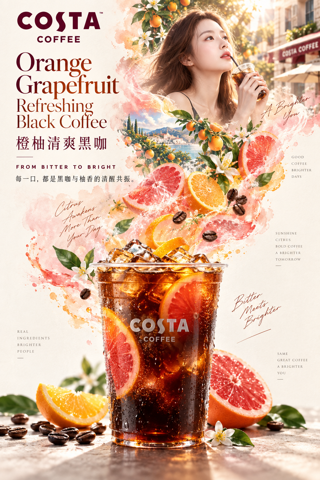 COSTA オレンジ＆ポメロ 爽やかブラックコーヒー ナラティブポスター