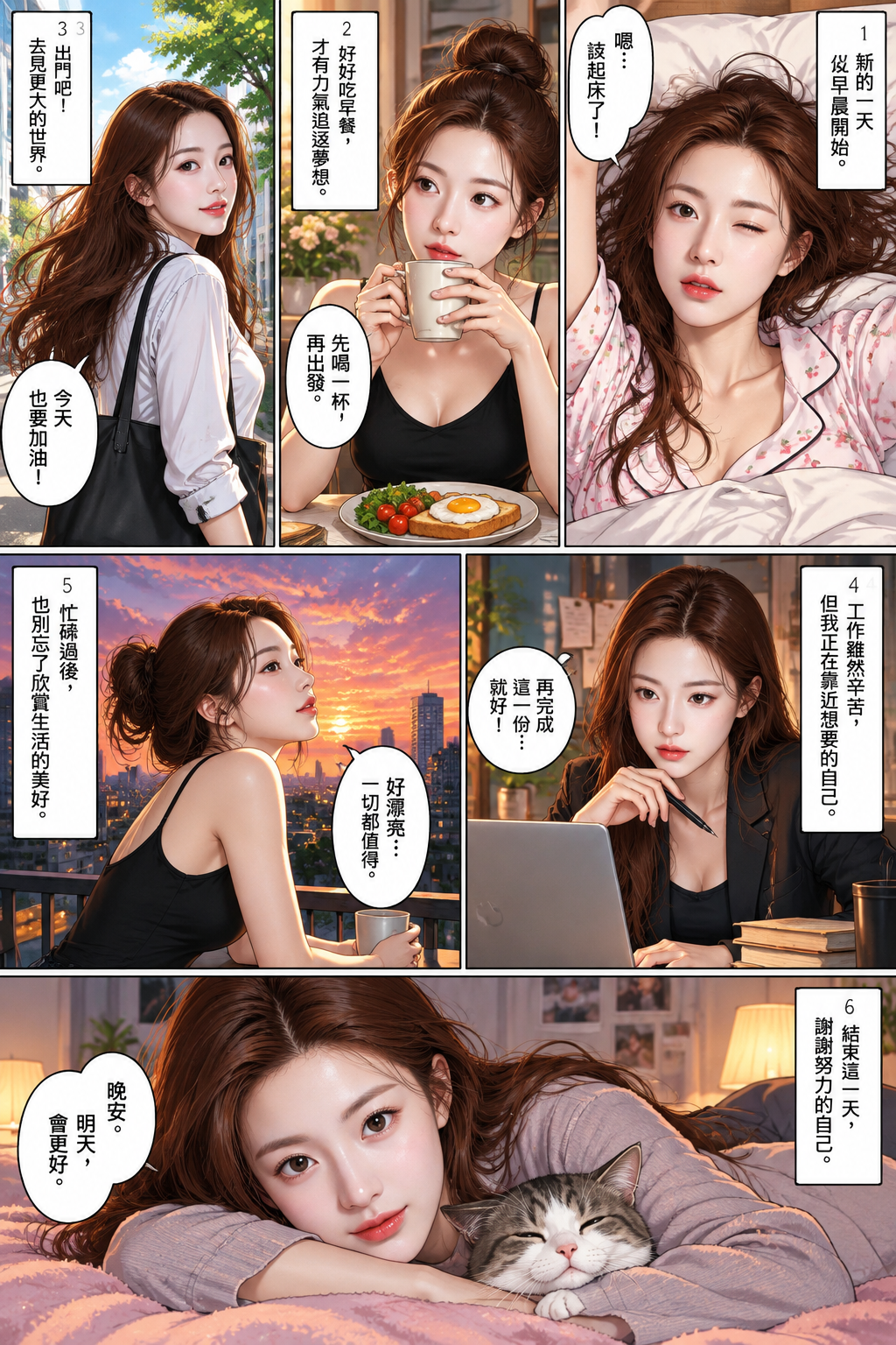Vibrant Full-Color Vertical Comic-Style Illustration Layout