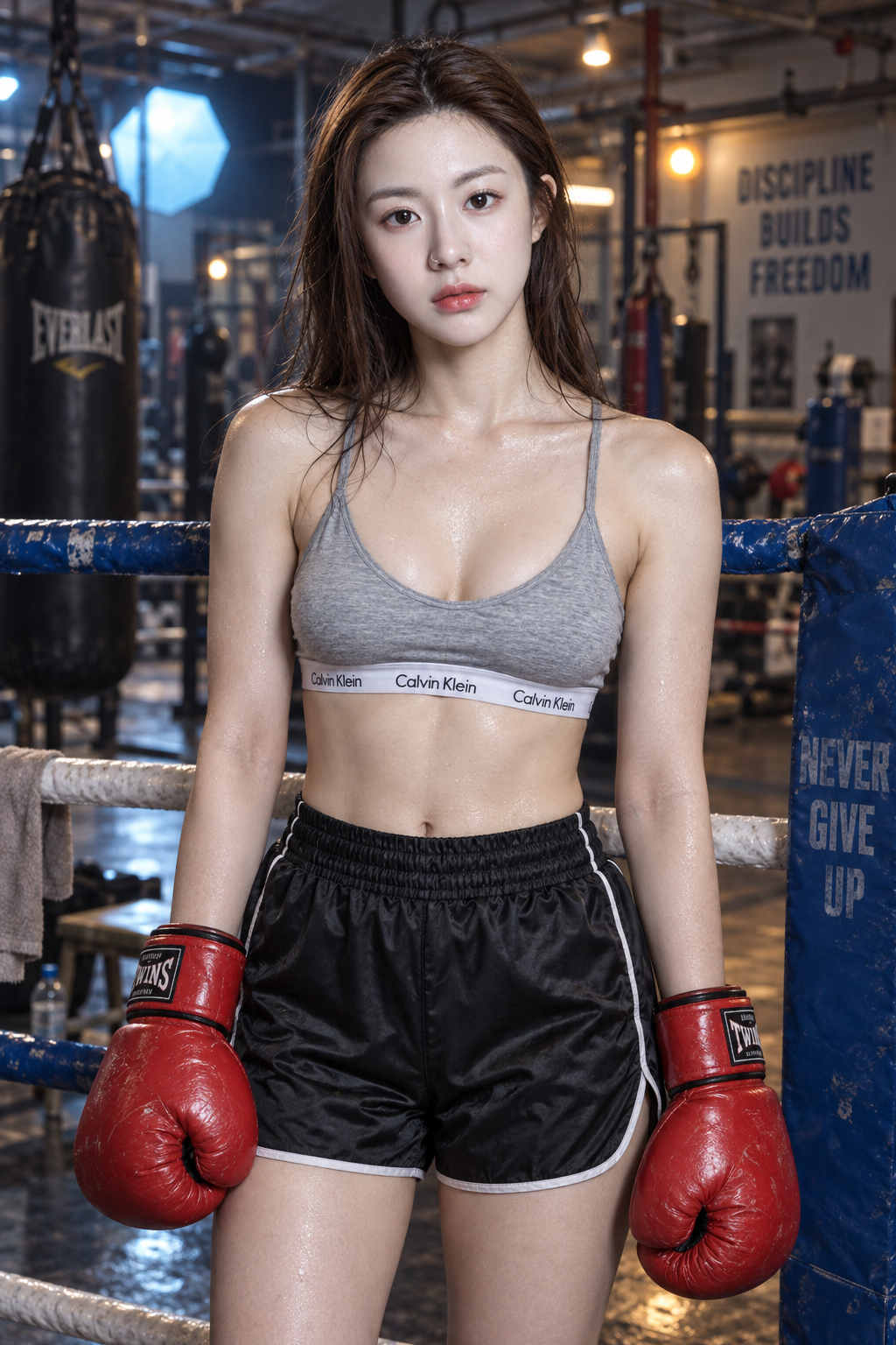 Chân dung cô gái đẫm mồ hôi trong phòng tập boxing thực thụ