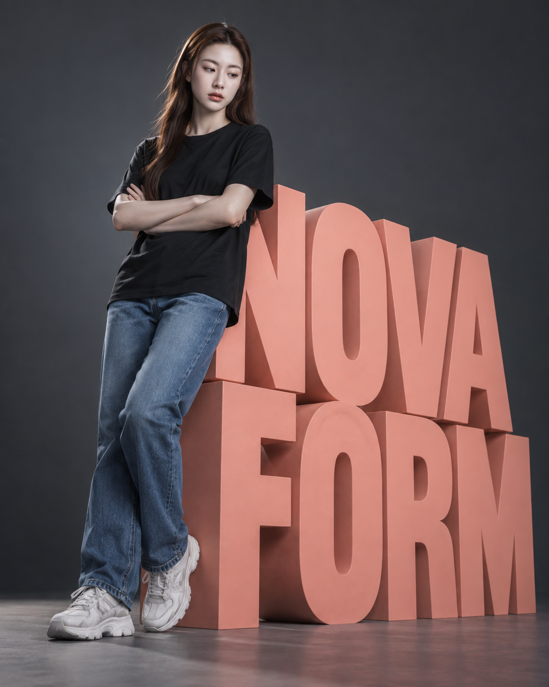 Portrait typographique 3D original au style street minimaliste