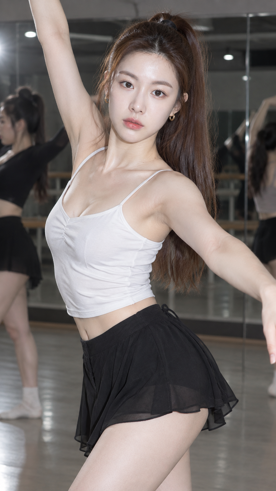 ダンス教室でのハードフラッシュ人物スナップ