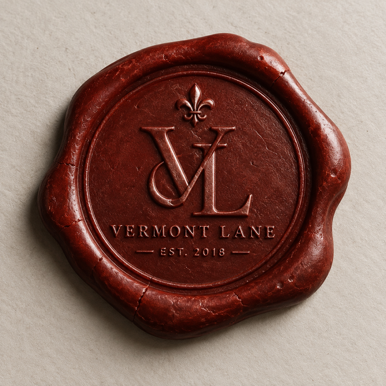 Highly Textured 3D Wax Seal Logo Design