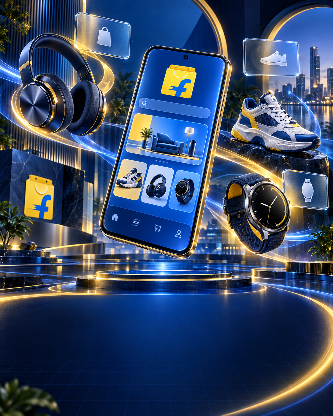Áp phích chiến dịch thương mại điện tử xa hoa tối đa Flipkart