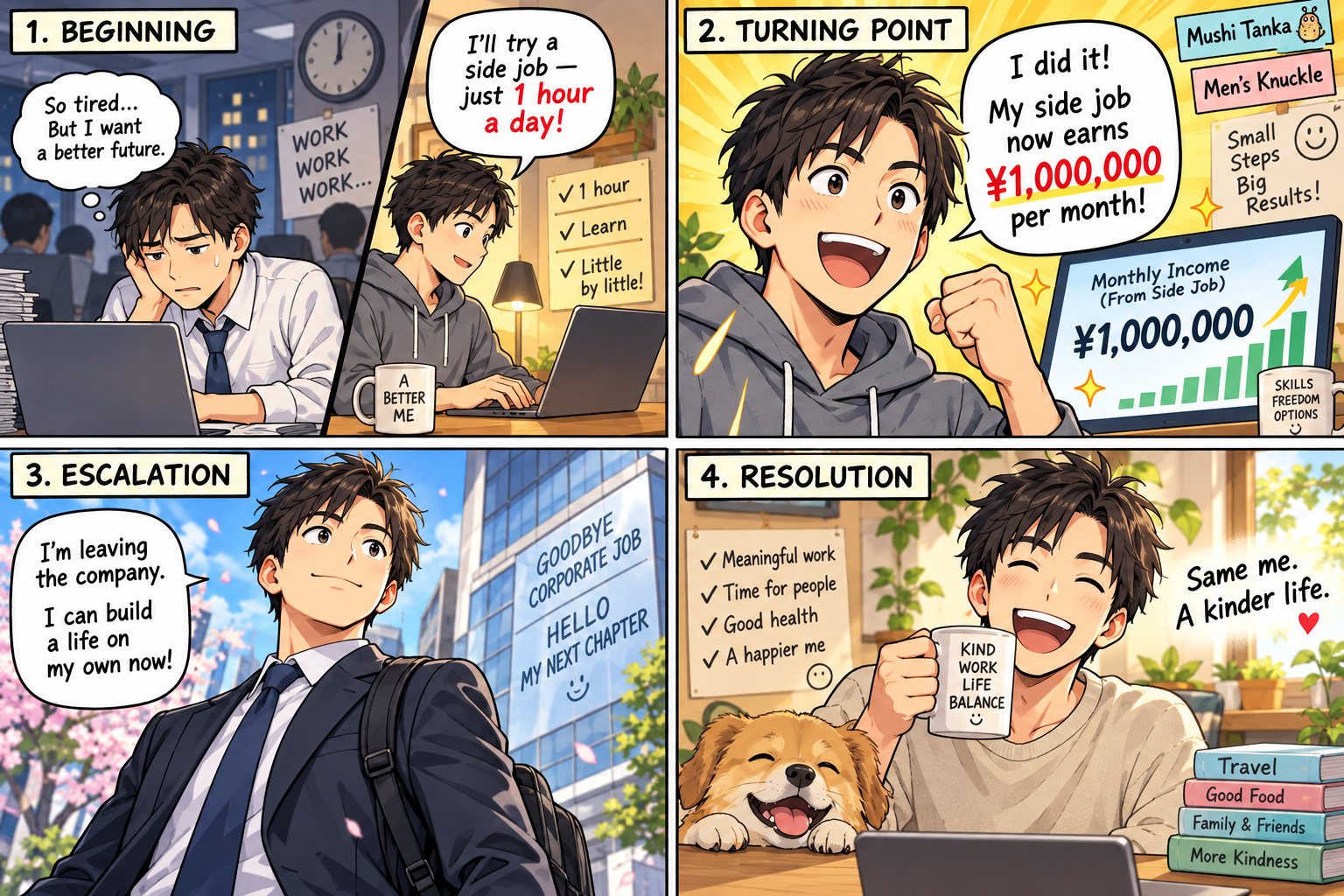 ポップでかわいい社畜逆襲4コマ漫画
