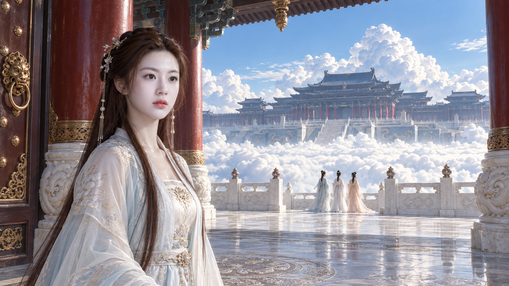 東方神界の超巨大皇家建築写真 — AI image creation
