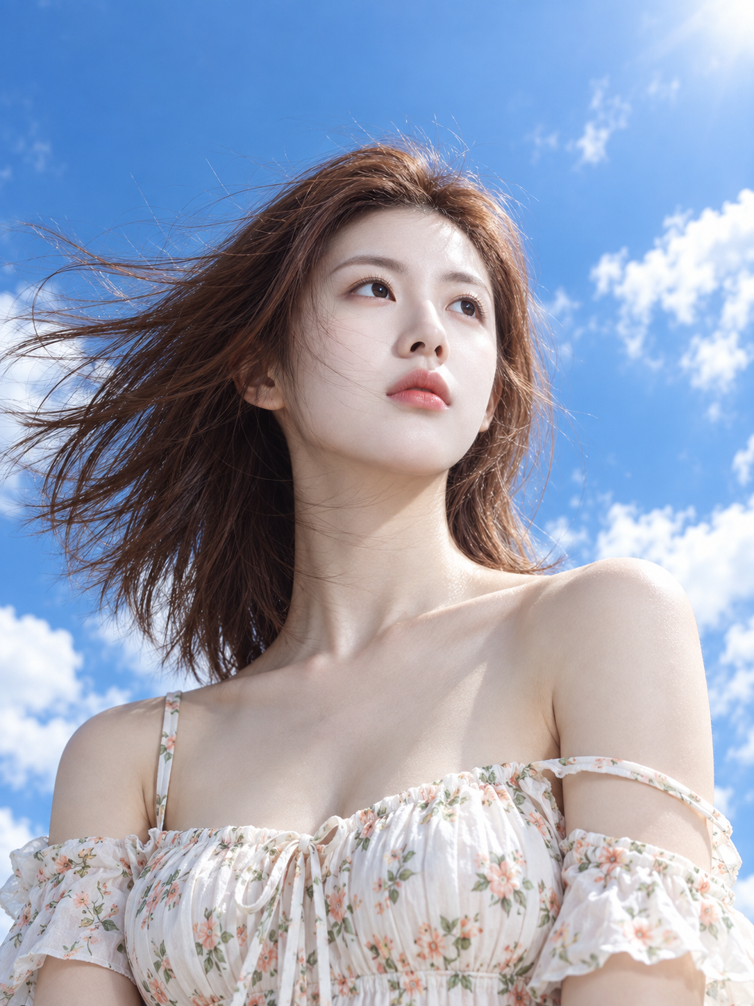 Flowers Blooming Toward the Blue Sky