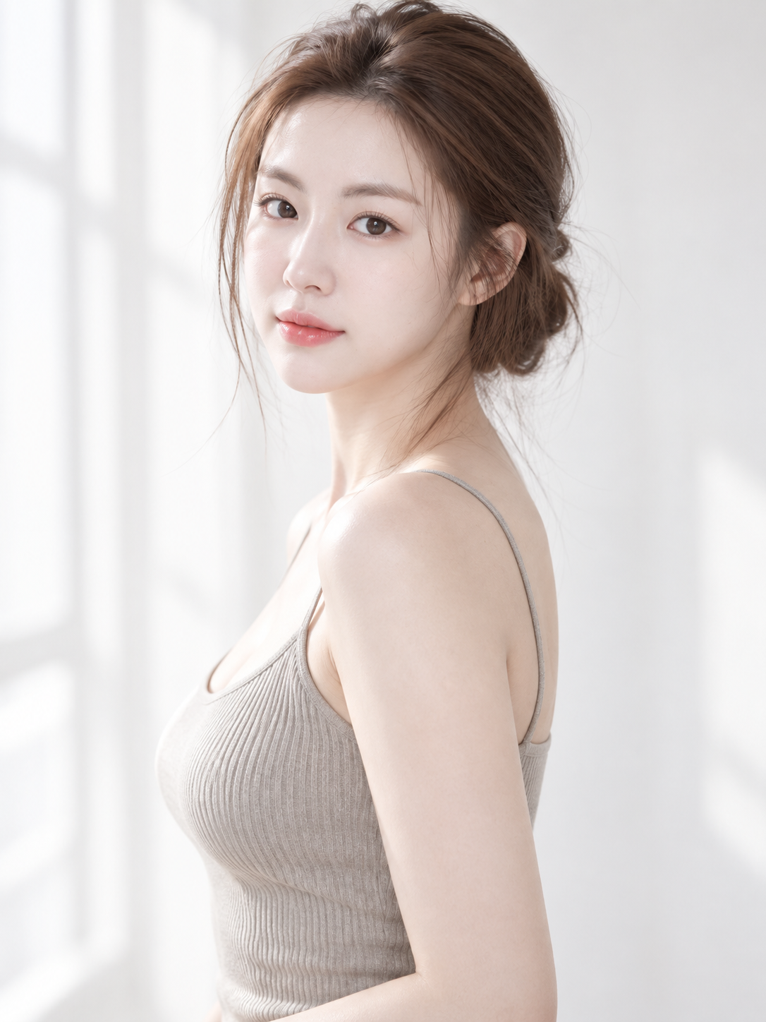 极简日系高调柔和成年女性人像