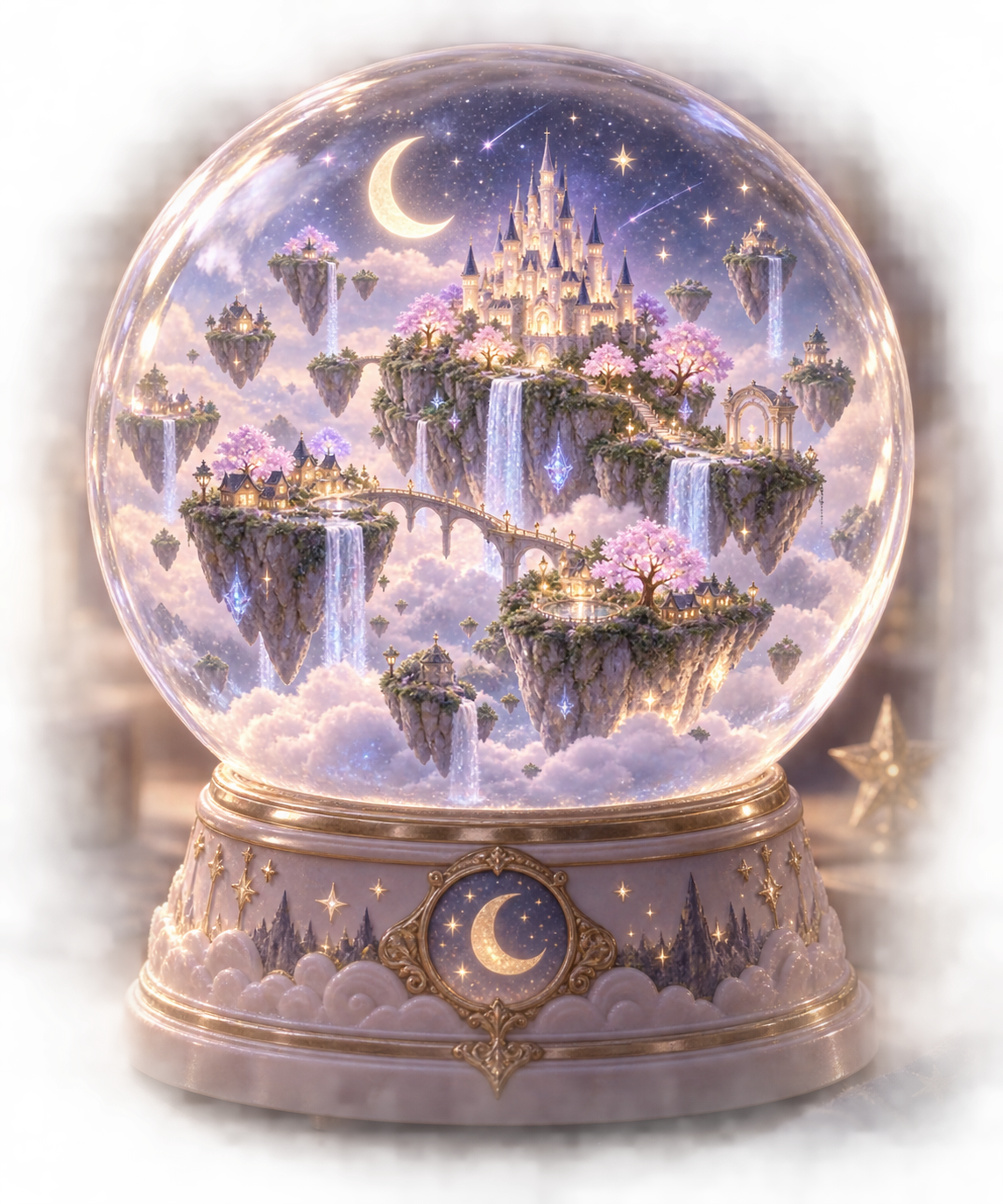 夢幻の水晶玉に輝くミニチュアファンタジー世界