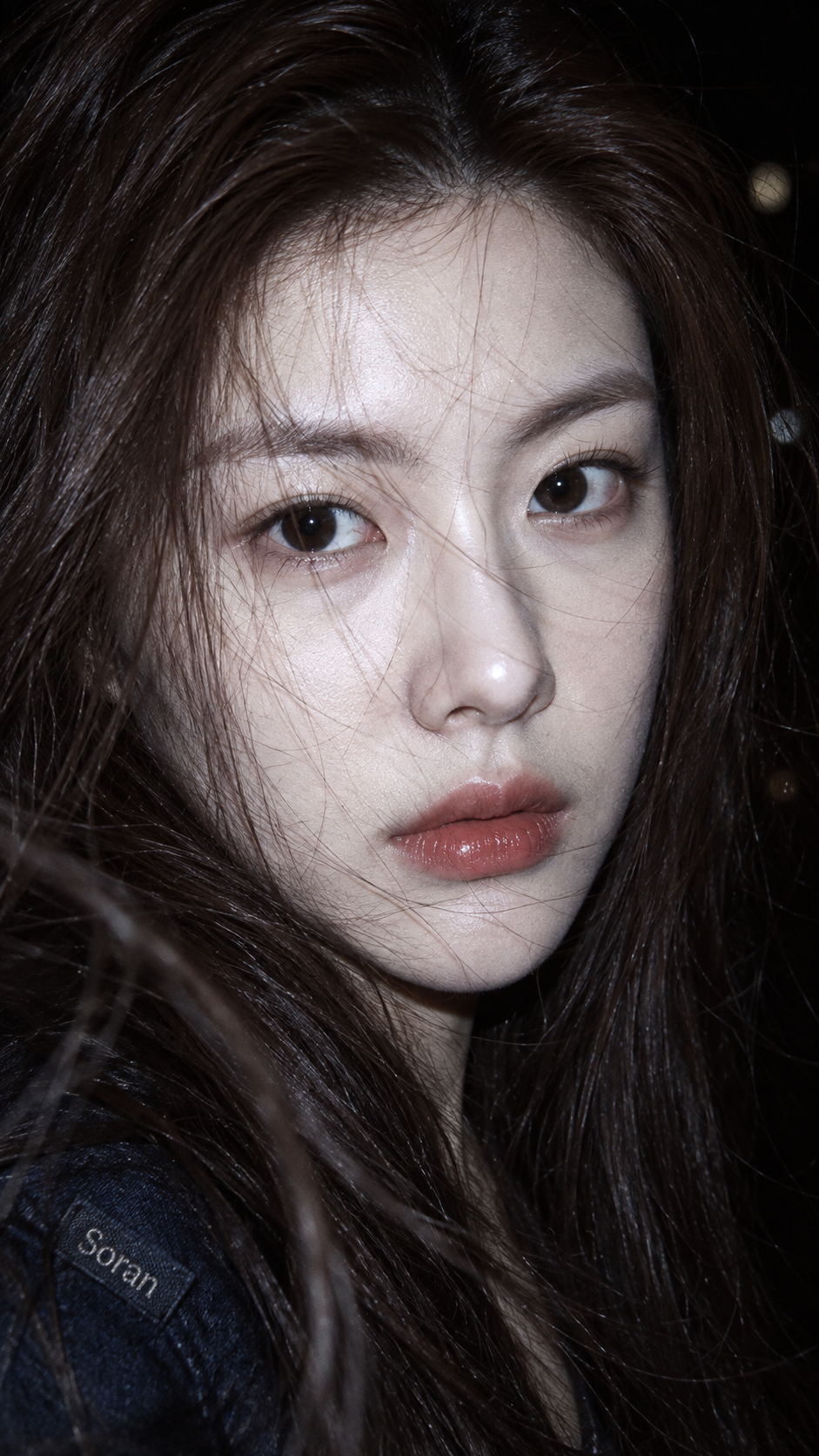 Extreme Close-Up Flash Portrait of a Real East Asian Woman