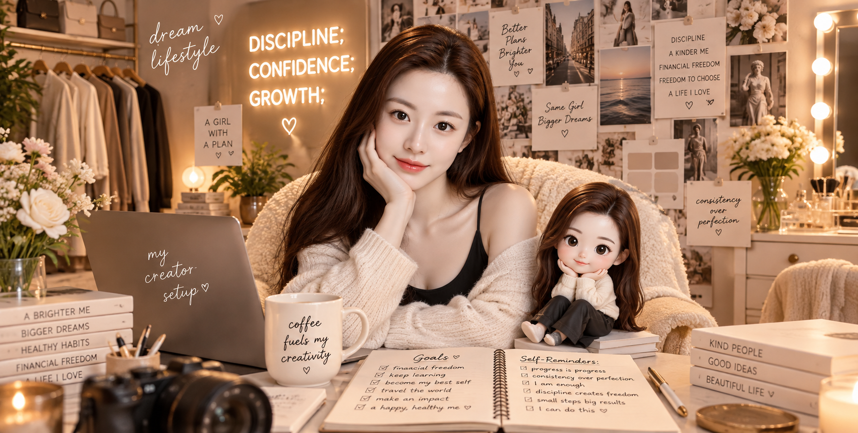 Infographic studio người thay thế màu kem cho nhà sáng tạo người lớn