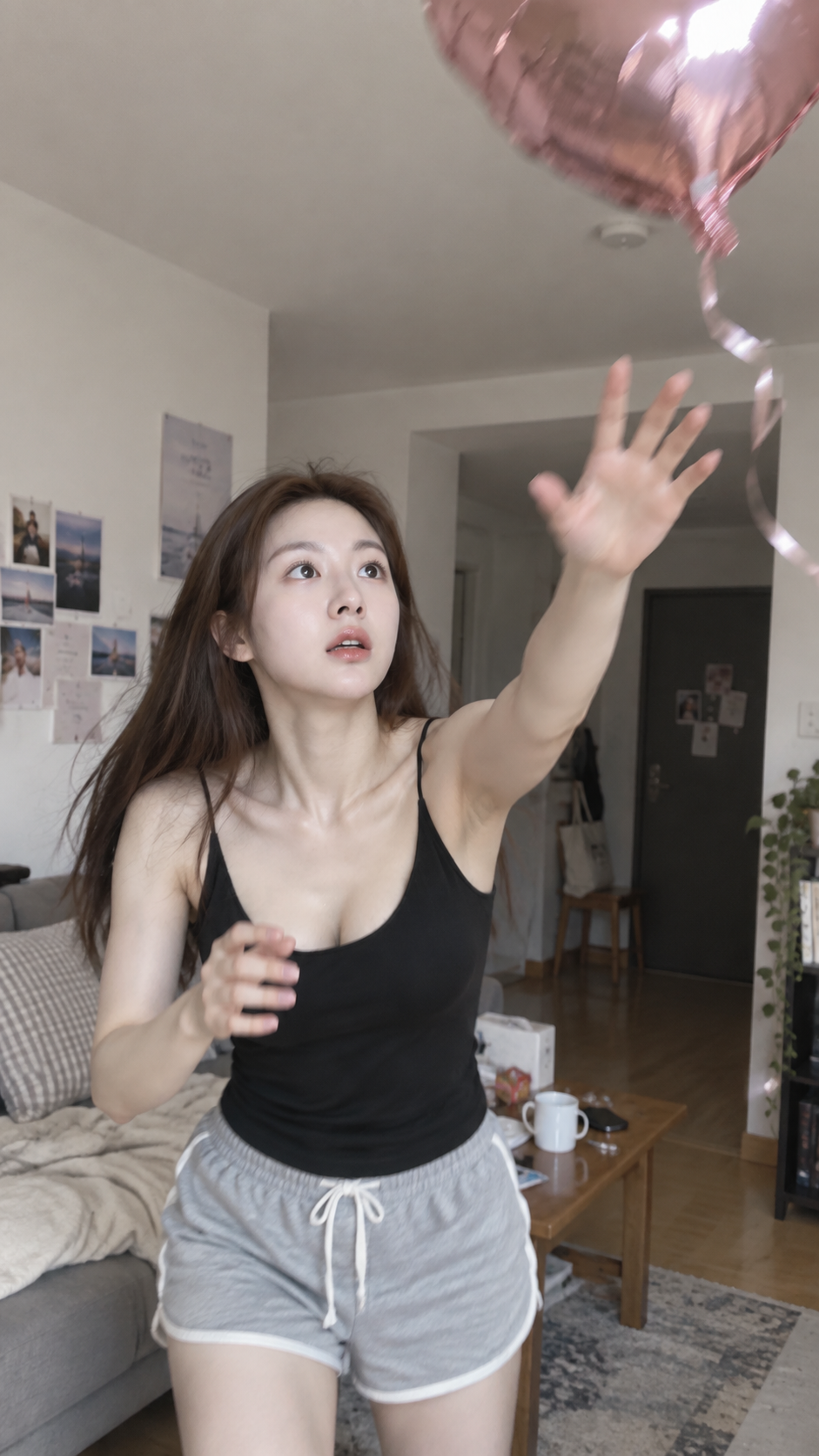 韓国風素人感のあるリアルな日常の一瞬を捉えたスナップ - 風船が突然飛んでいく