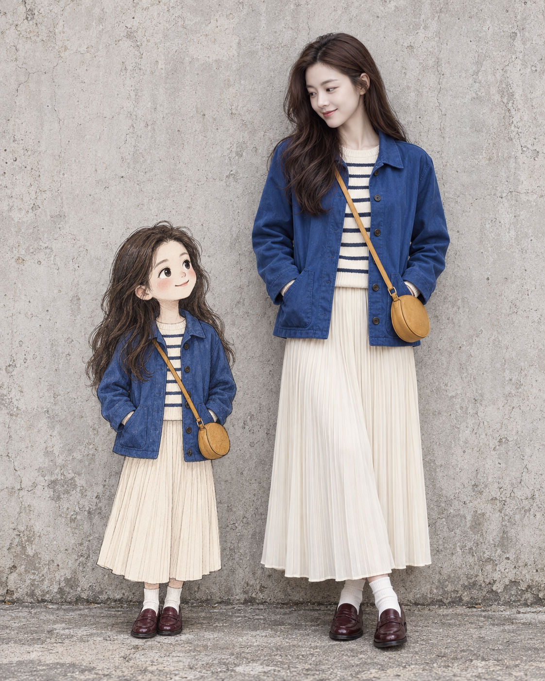 ファッション写真と手描きイラストを融合させたクリエイティブポートレート