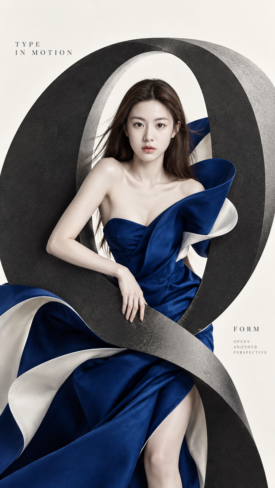 High Fashion Graphic Design Typography Interlocking Composition Poster