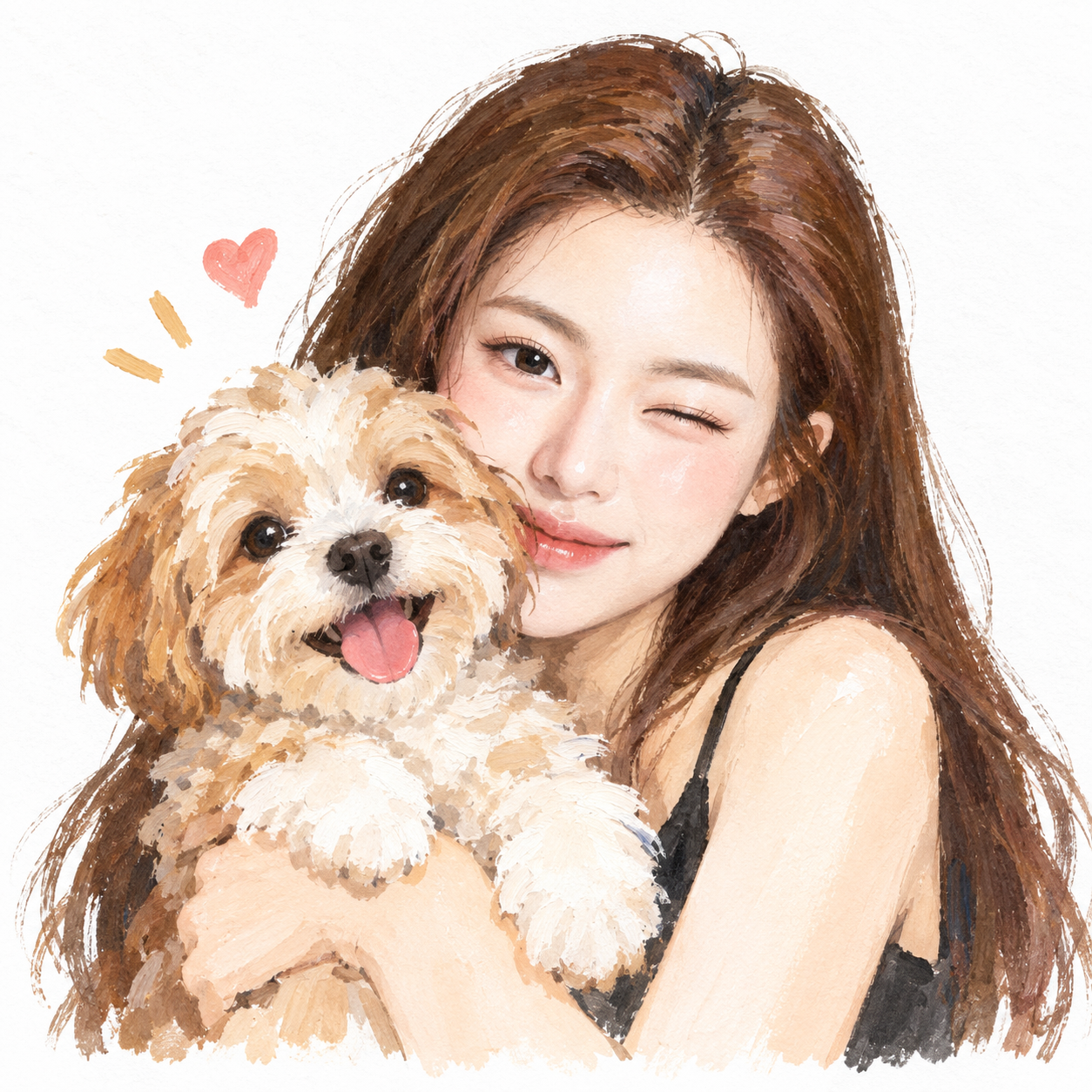 遊び心と温もりの手描きグアッシュ風イラスト
