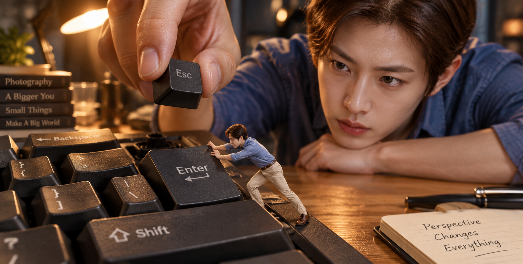 Surreal Mechanical Keyboard Miniature Photography