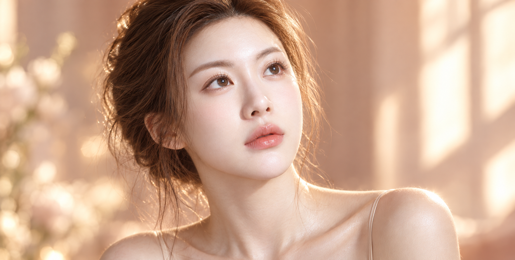 Portrait féminin hyperréaliste éditorial beauté de luxe