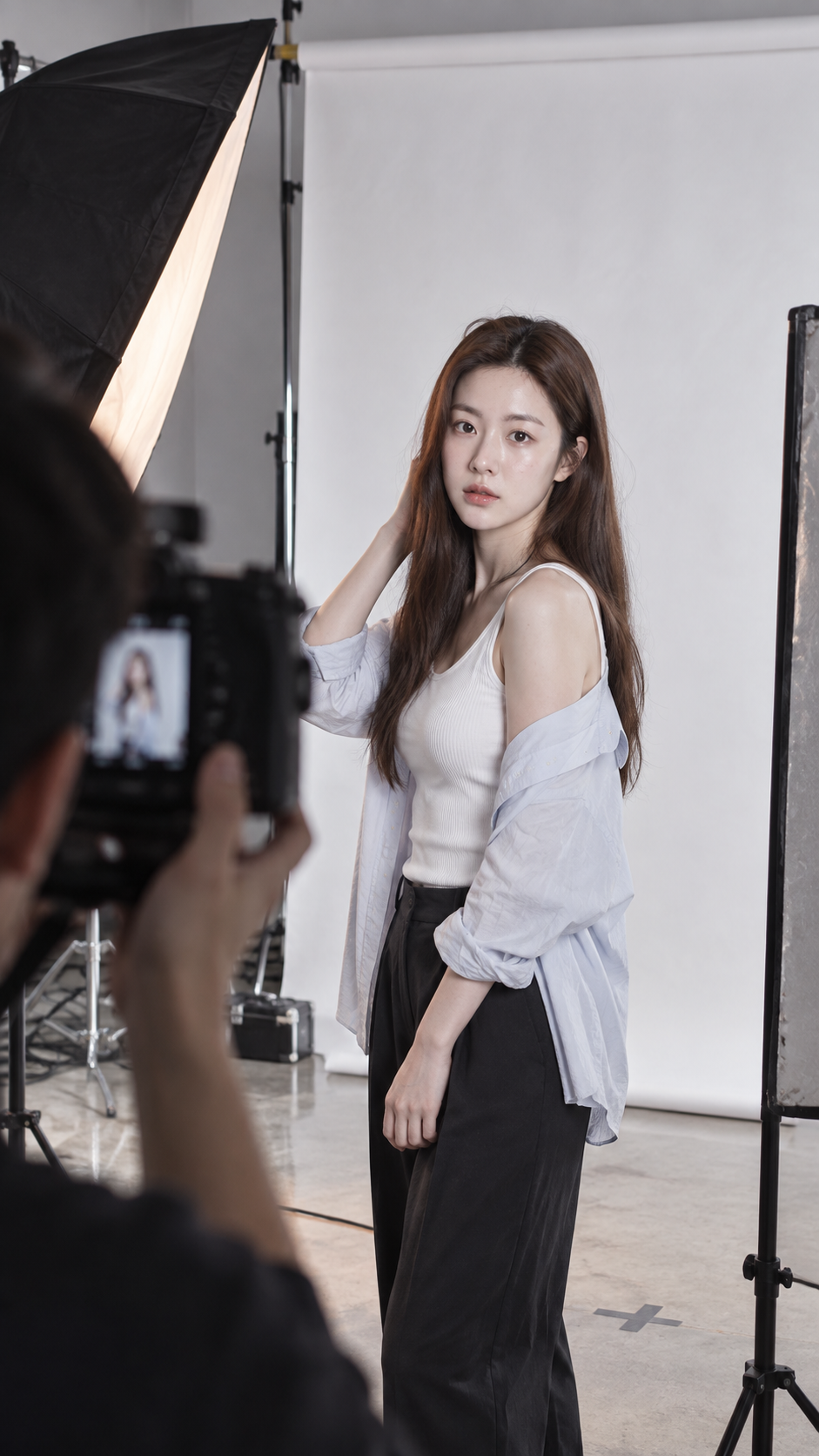 Hậu trường buổi chụp ảnh người mẫu châu Á tại studio