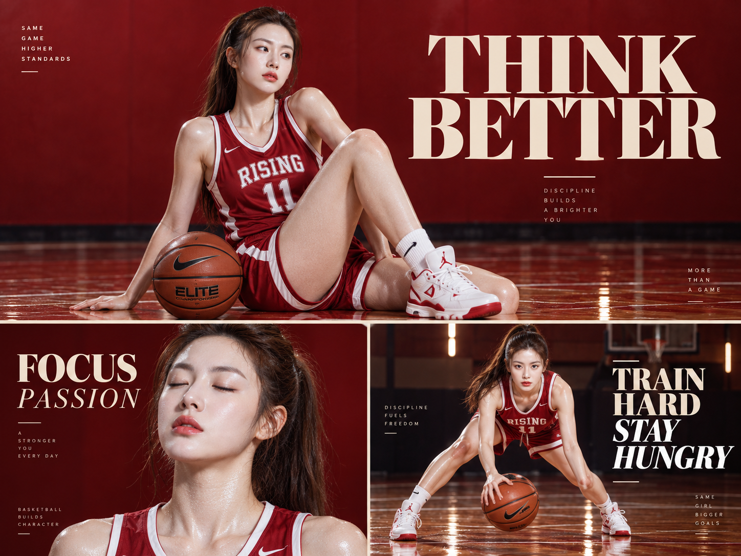 Collage de basketball féminin d'élite