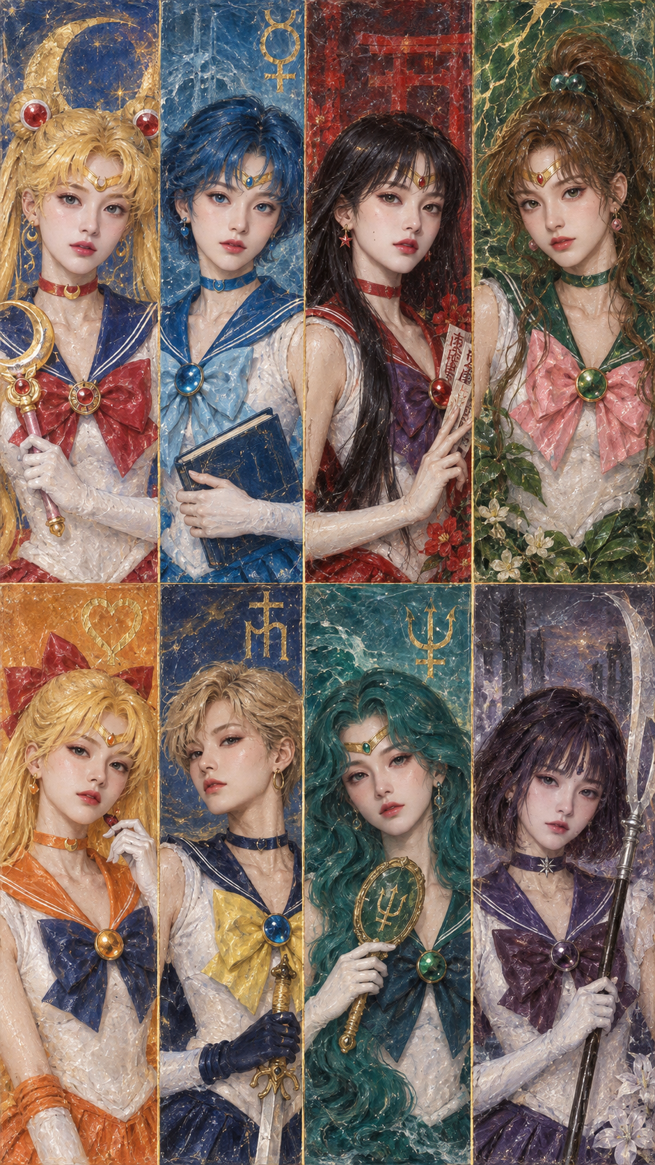 Chân dung Sailor Moon phong cách màu sáp