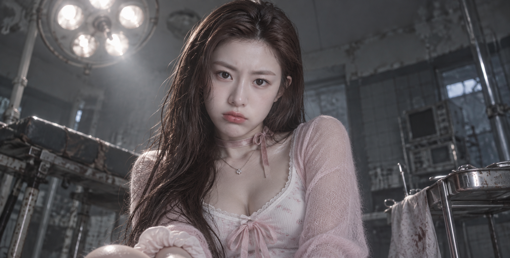 Abandoned Operating Room: Korean Idol-Style Soft Mist Portrait