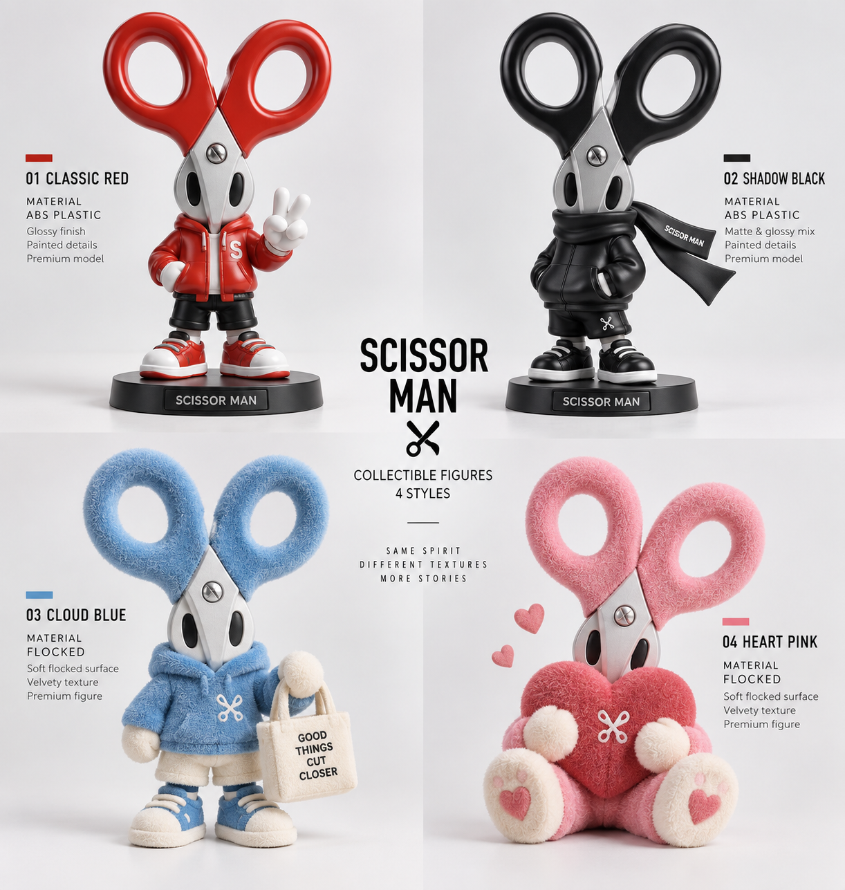 シザーマン プラモデルとフロッキー人形の4デザイン
