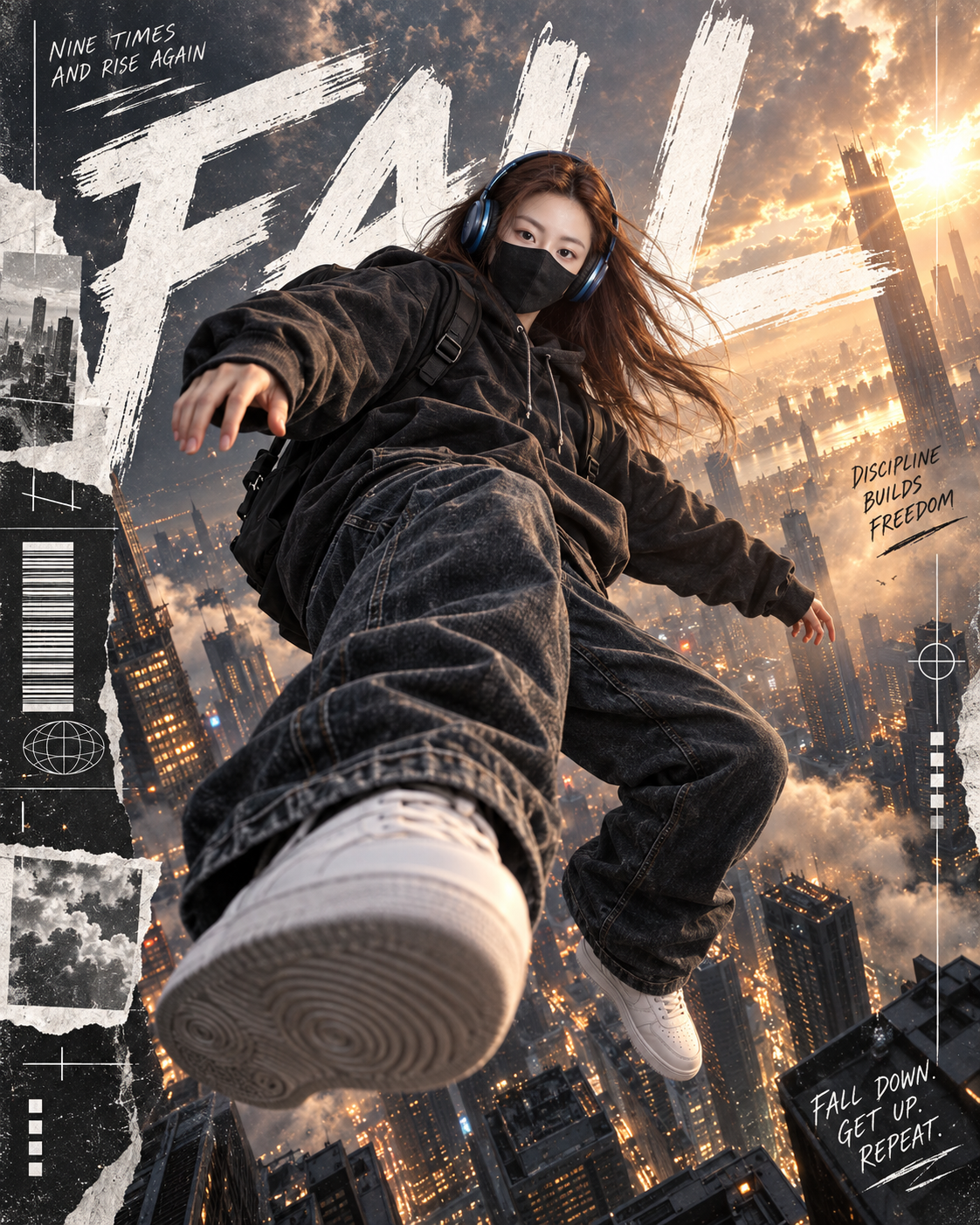 FALL Floating Street Fashion City Poster