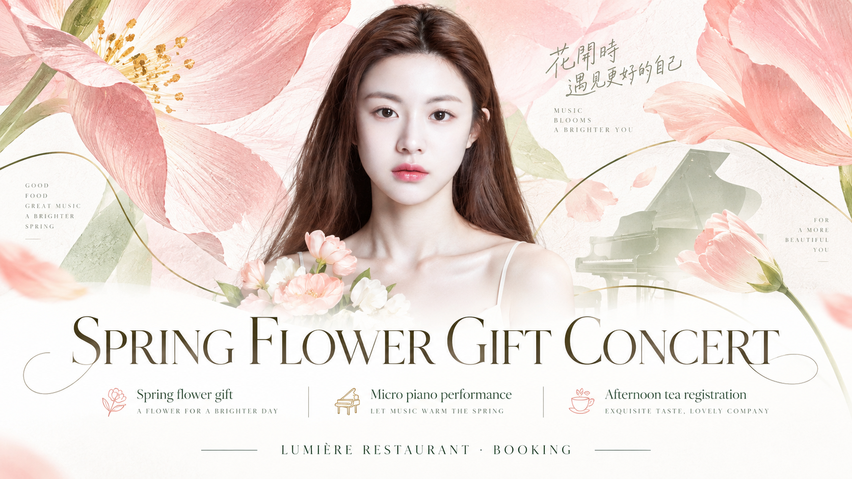 Conception visuelle graphique du concert floral printanier