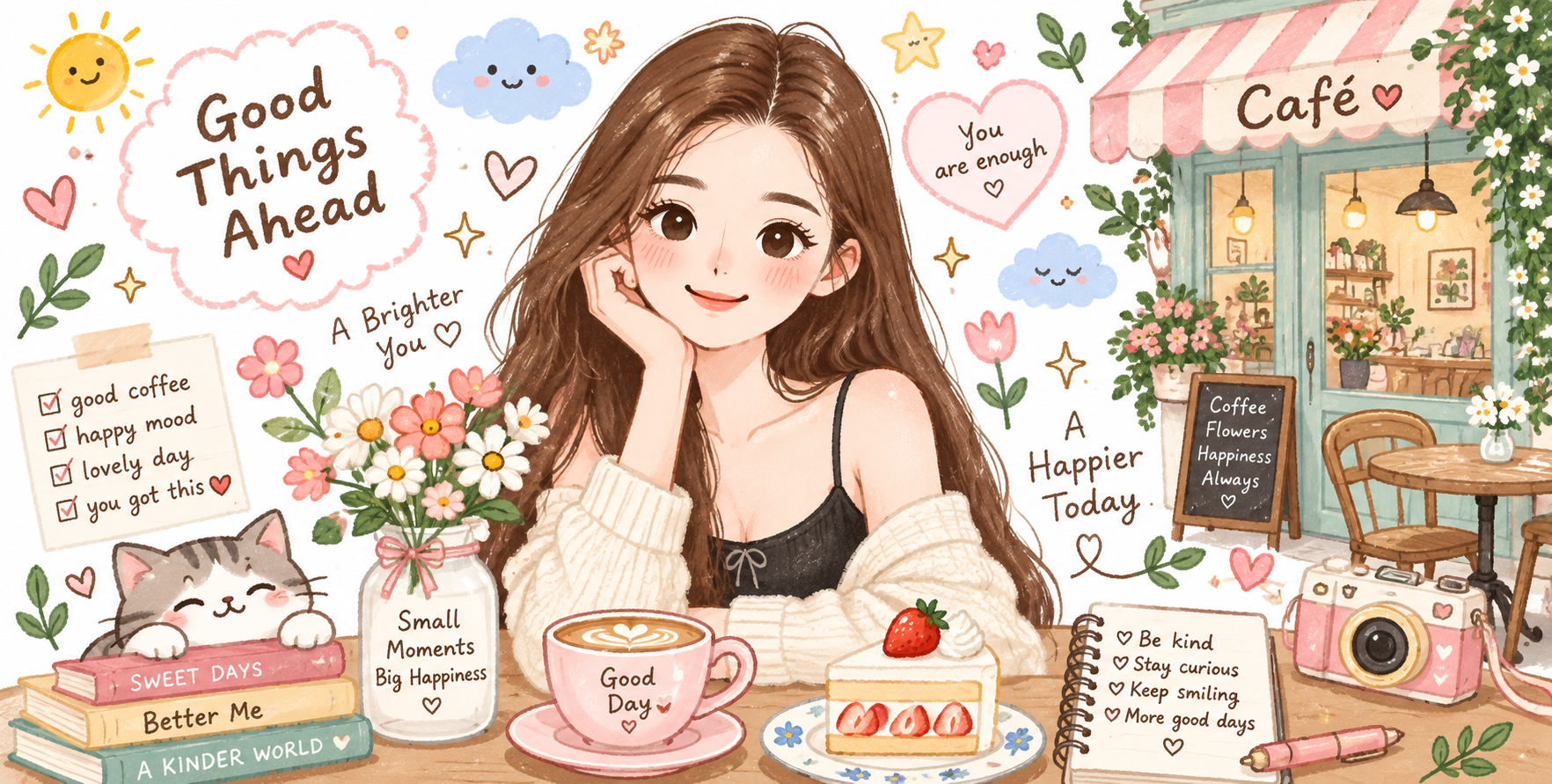 癒しの手描き落書き風かわいい絵本イラスト