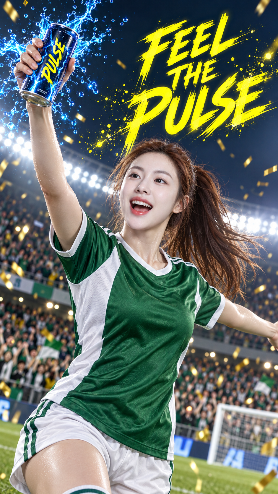PULSE Energy Drink Football Celebration Commercial Poster