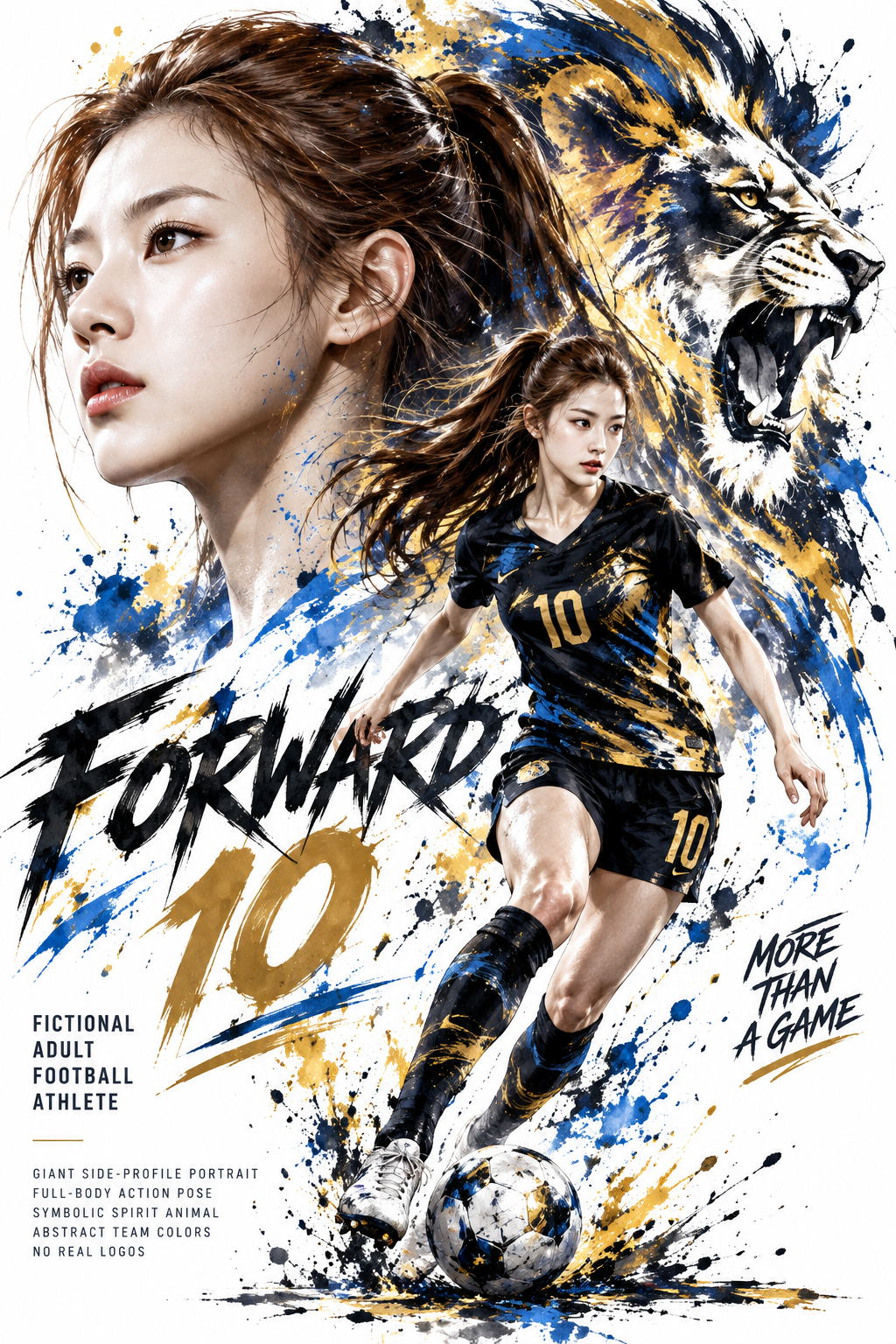 Fictional Adult Footballer Spirit Animal Dynamic Poster