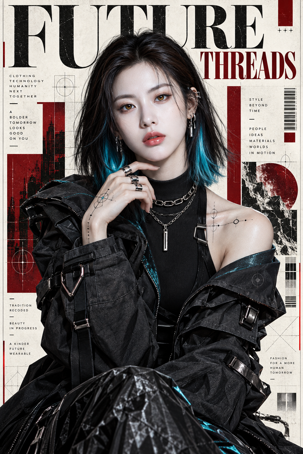 Couverture d'illustration de mode cyberpunk originale